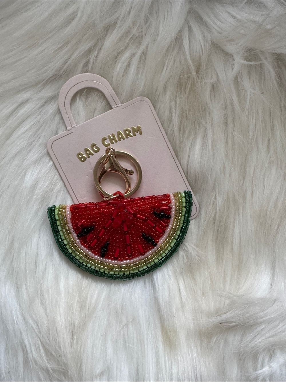 Anthropologie beaded fruit icon charm bag